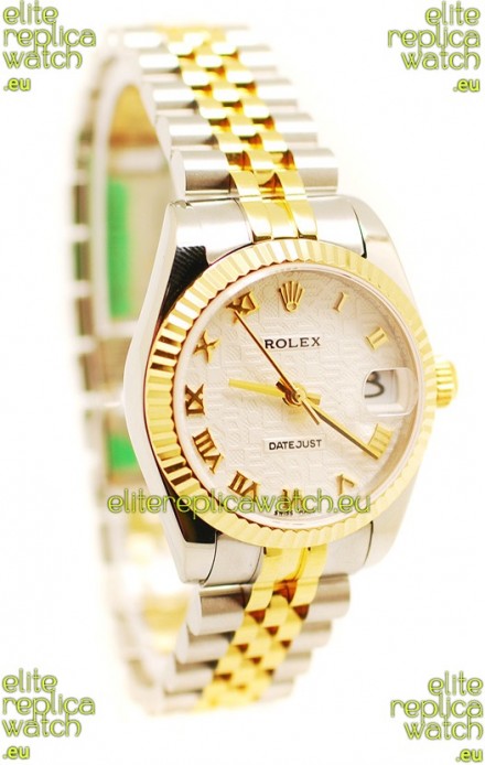 Rolex DateJust Mid-Sized Swiss Replica Two Tone Watch