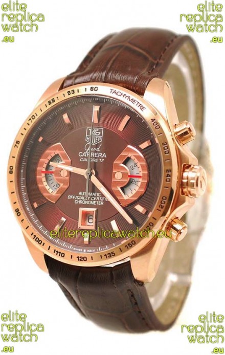 Tag Heuer Grand Carrera Japanese Replica Gold Watch