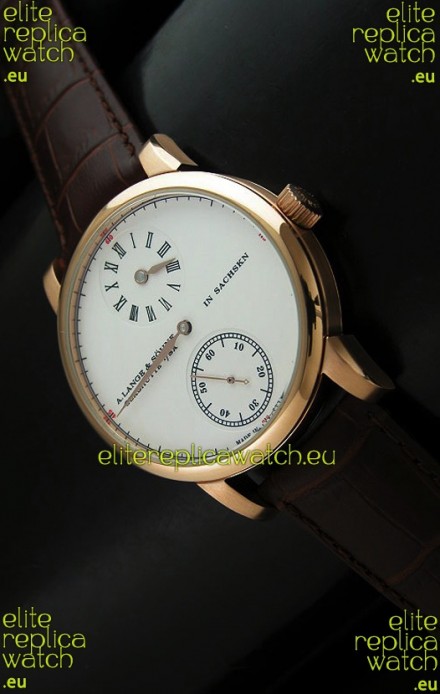 A. Lange & Sohne Cortes de Geneve Decorative Bridges Classic Replica Rose Gold Watch 