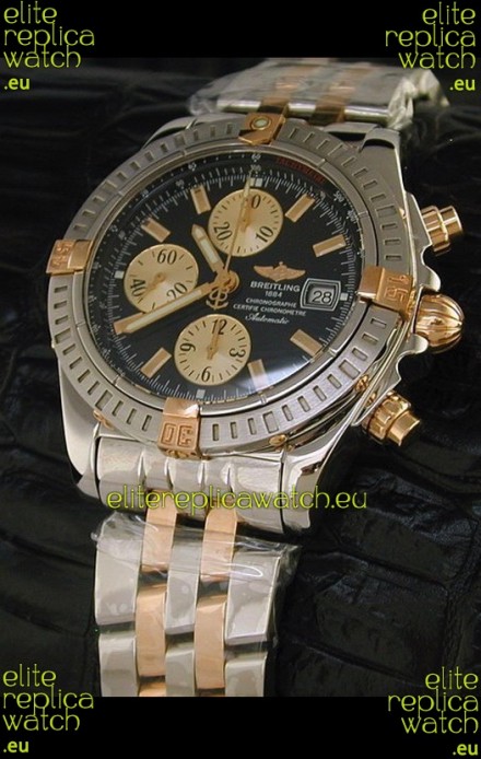 Breitling Windrider Swiss Replica Watch in Black Dial Two tone Casing