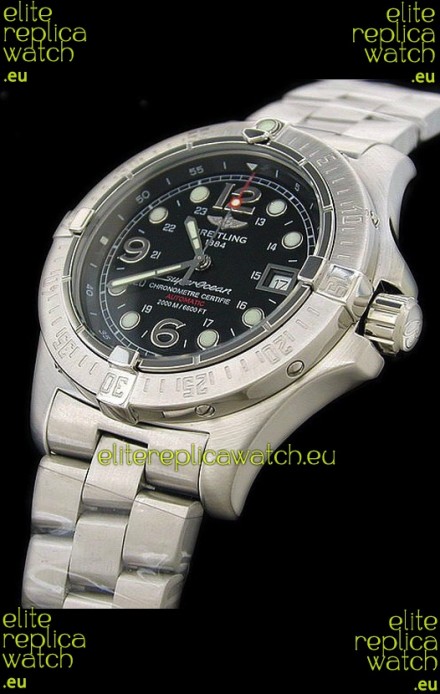 Breitling Superocean Steelfish Swiss Replica Watch in Black Dial