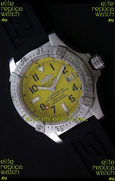 Breitling Avenger Seawolf Swiss Replica Watch in Yellow Dial 