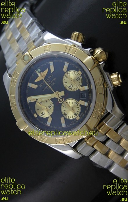 Breitling Chronomat B01 Two Tone Swiss Watch in Black Dial