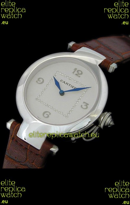 Cartier Pasha de Swiss Replica Automatic Watch in White Dial