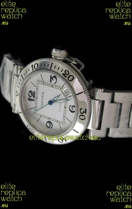 Cartier Pasha de Swiss Replica Watch in White Dial