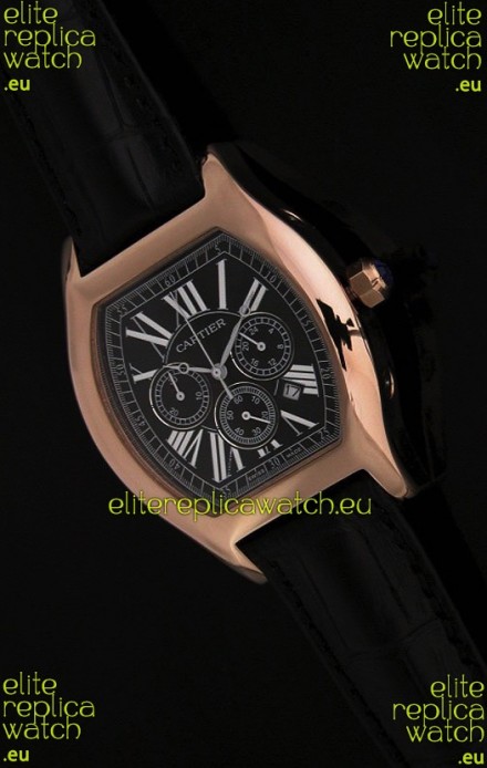 Cartier Tortue Japanese Replica Watch in Black Dial