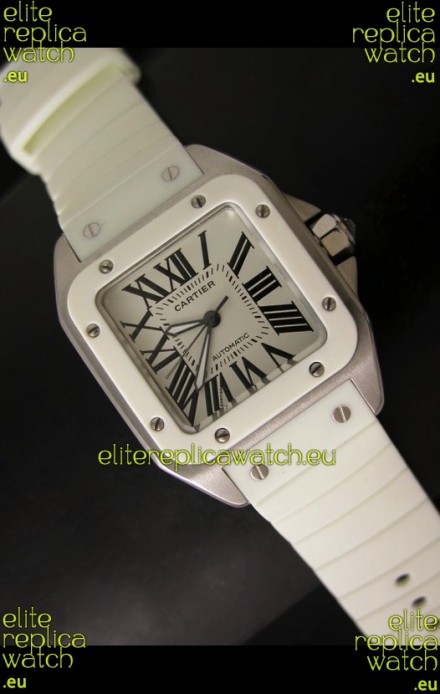 Cartier Santos Swiss Replica Watch in White Dial