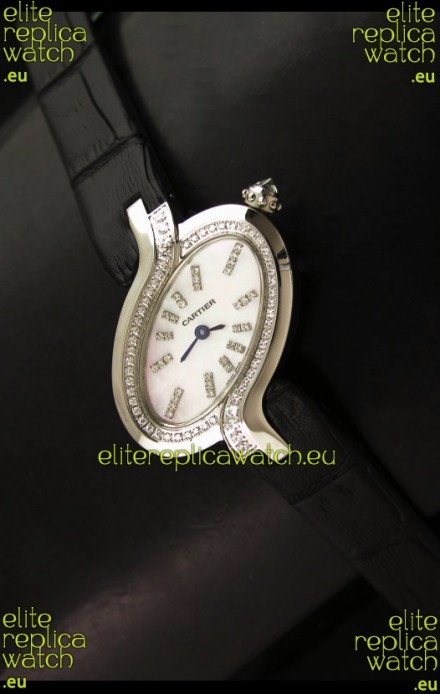 Delices De Cartier Ladies Replica Japanese Watch in White Pearl Dial