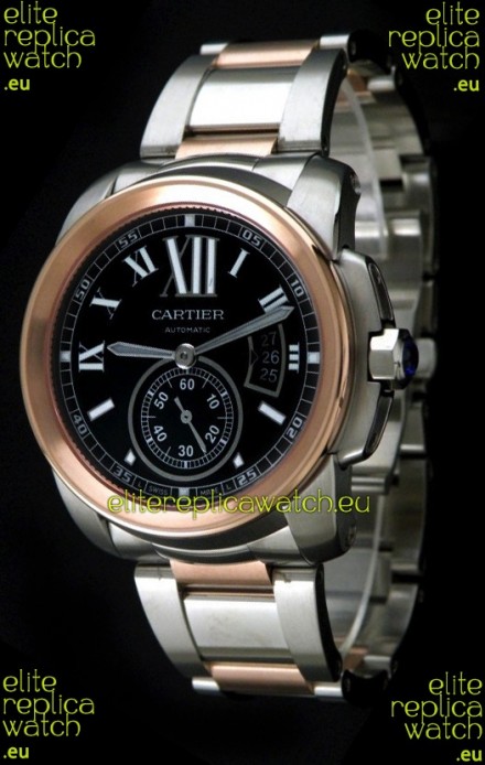Cartier Calibre de Japanese Replica Rose Gold Watch
