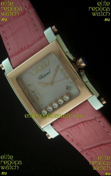Chopard Happy Sport Swiss Replica Watch in Pink Strap