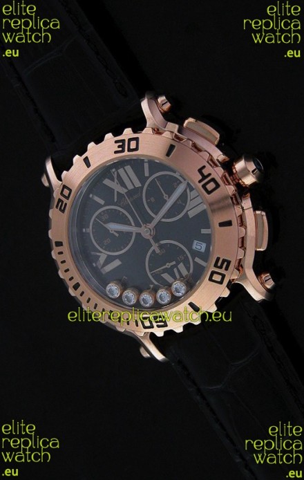 Chopard Happy Sport Swiss Replica Watch in Black Strap