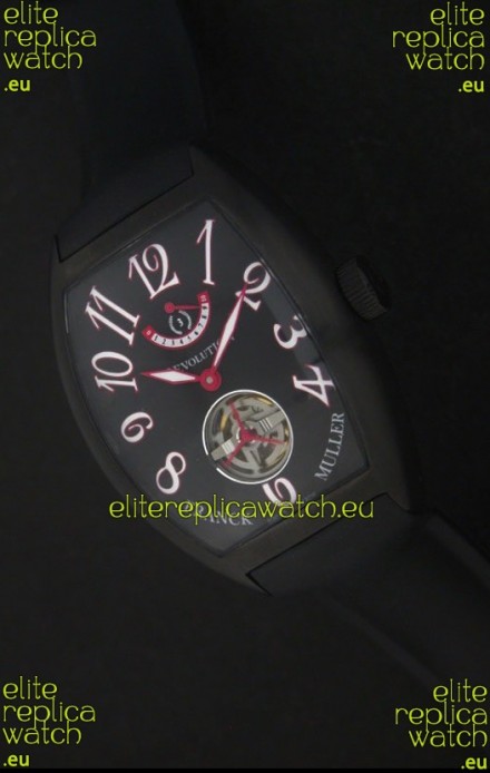 Franck Muller Tourbillon Japanese Replica Watch in Black Dial