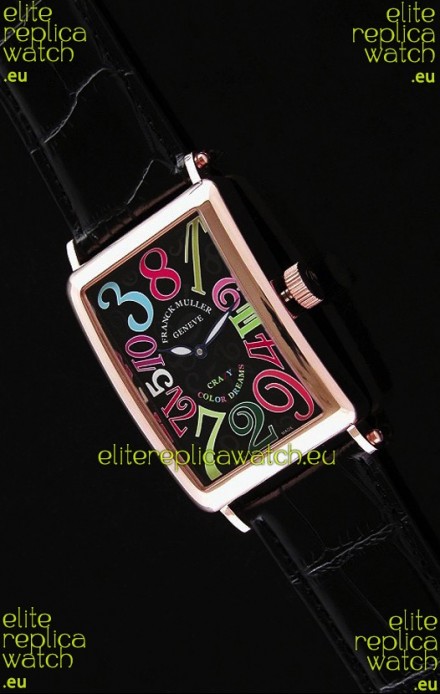 Franck Muller Long Island Japanese Replica Watch in Black Dial