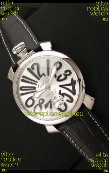 Gaga Milano Italy Japanese Replica Watch in Black Arabic Markers