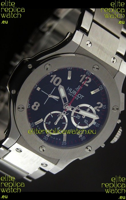 Hublot Big Bang Steel Strap in Black Dial with Steel Bezel