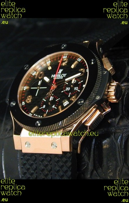 Hublot Big Bang Swiss Replica Watch in Rose Gold Case