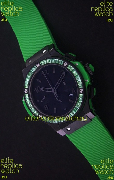 Hublot Big Bang Limited Edition All Black in Green Strap