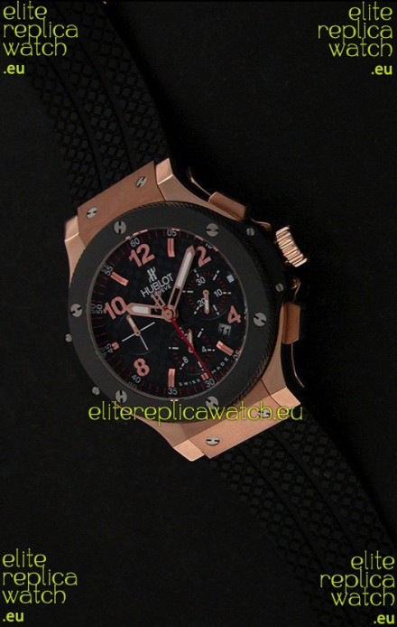 Hublot Big Bang Limited Edition Swiss Red Gold Watch with Ceramic Bezel