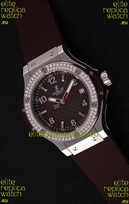 Hublot Big Bang King Swiss Quartz Watch in Checkered Brown Dial