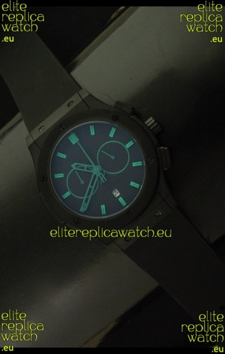 Hublot Big Bang Classic Fusion Chrono Japanese Watch with Green Markers Ceramic Case