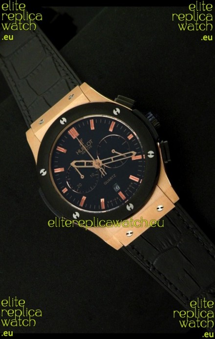 Hublot Big Bang Classic Fusion Chrono Quartz Watch with Ceramic Bezel
