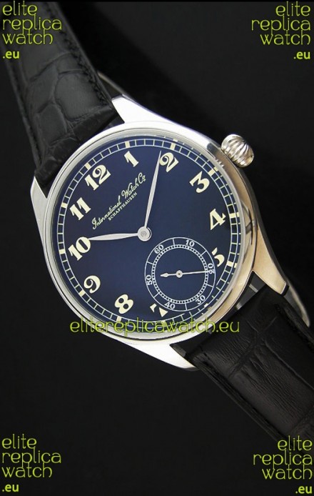 IWC Portuguese FA Jones Japanese Replica Watch in Black Dial