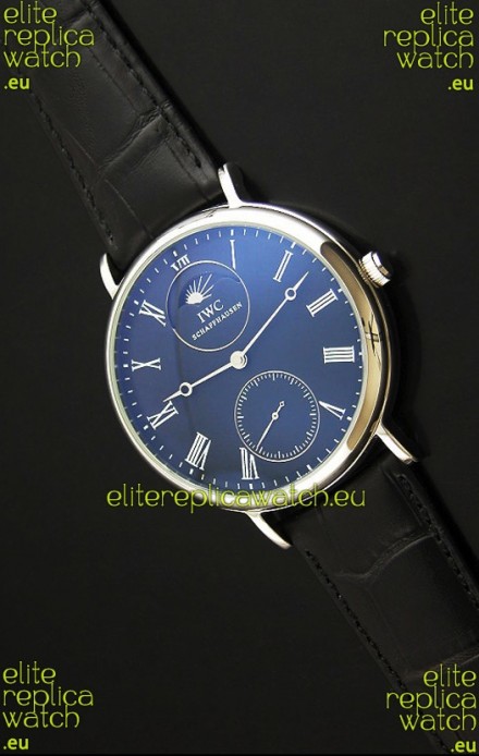 IWC Vintage Portifino MoonPhase Japanese Replica Watch in Black Dial