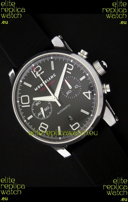 Mont Blanc Meisterstuck Timewalker Swiss Watch in Black Dial