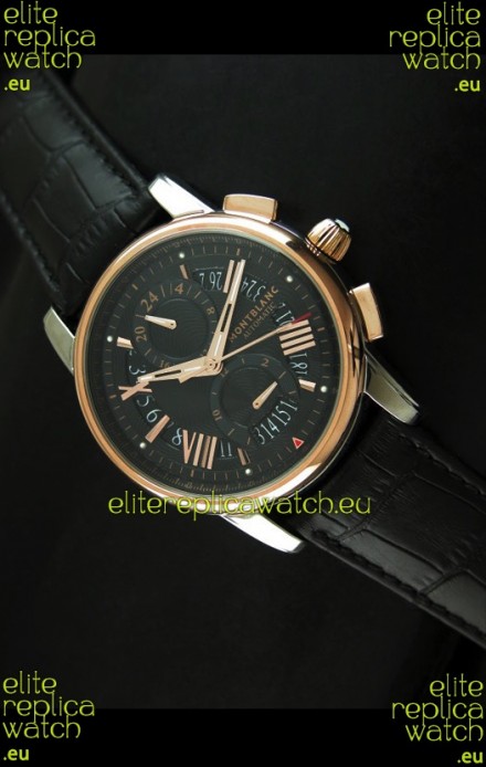 Mont Blanc Automatic Chronograph Japanese Replica Watch Black Dial