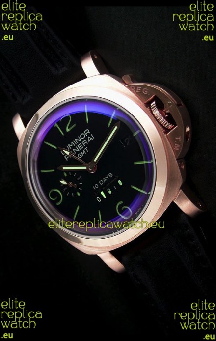 Panerai Luminor GMT 10 Days Swiss Watch in Steel Case