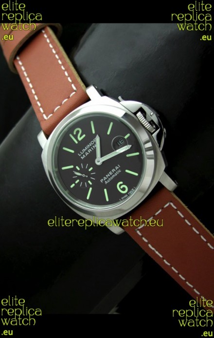 Panerai Luminor Marina Swiss Automatic Steel Watch in Black Dial