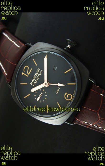 Panerai Radiomir GMT Japanese Replica Watch in PVD Case