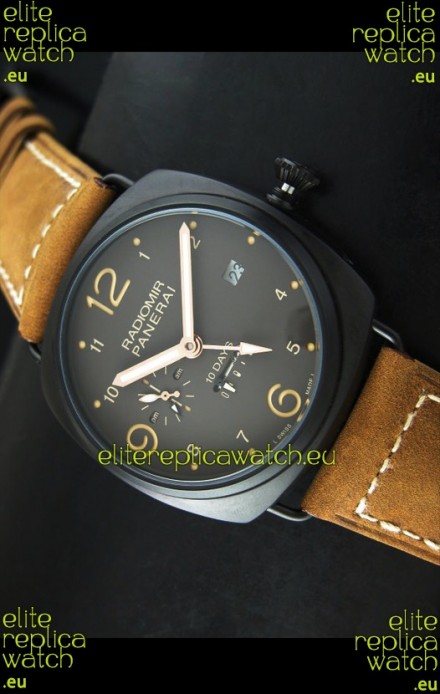 Panerai Radiomir PAM497 10 Days Japanese Replica Watch in PVD Case