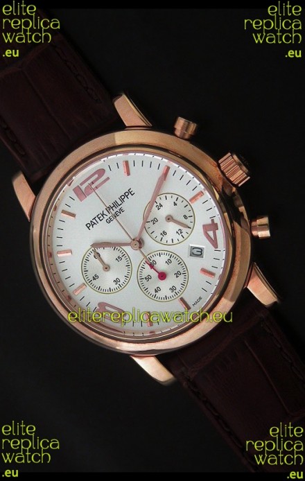 Patek Philippe Perpetual Calender Japanese Steel Watch in White Dial