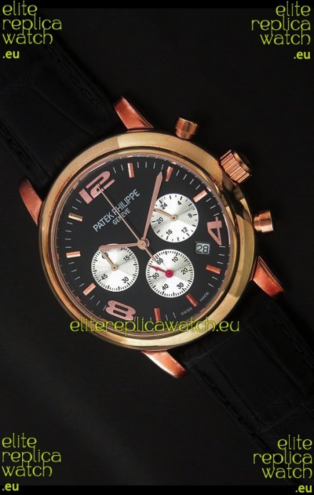Patek Philippe Perpetual Calender Japanese Steel Watch in Rose Gold Casing