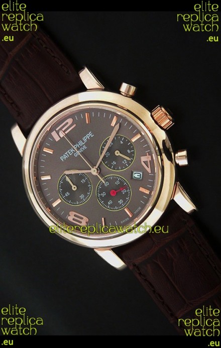 Patek Philippe Perpetual Calender Japanese Steel Watch in Brown Dial