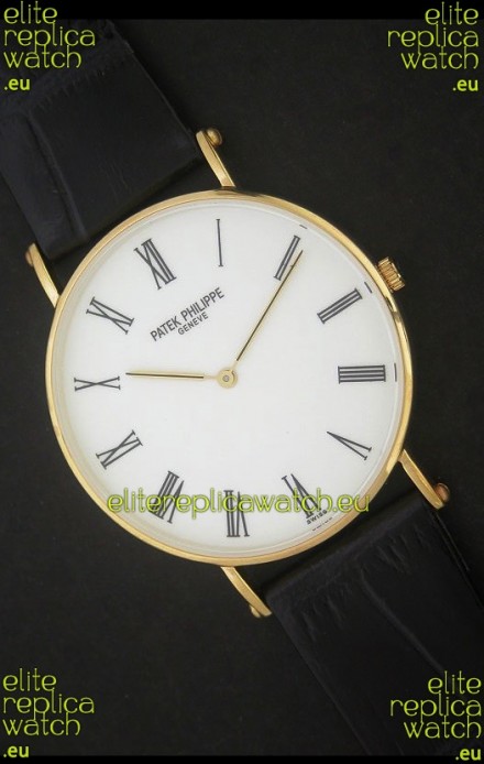 Patek Philippe Calatrava Japanese Quaartz Watch in White Dial