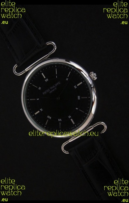 Patek Philippe Calatrava Japanese Quaartz Watch in Black