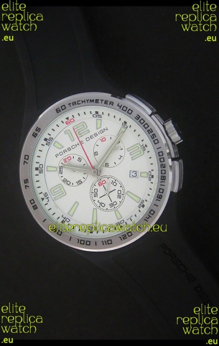 Porsche Design Flat Six P'6320 Japanese Watch in White Dial