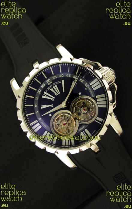 Roger Dubuis Chronoexcel Japanese Replica Automatic Watch in Blue Dial