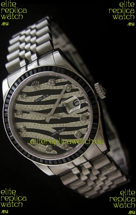 Rolex Datejust Mens Japanese Replica Watch in Leopard Dial