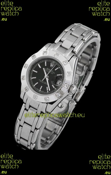 Rolex Datejust Ladies Swiss Replica Ladies Watch in Black Dial