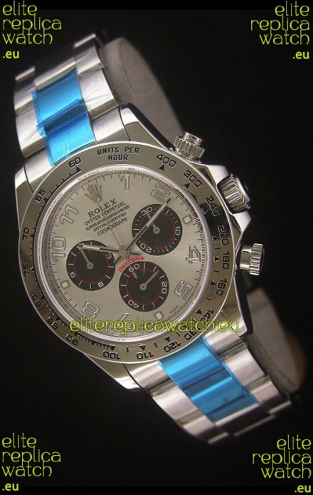 Rolex Daytona Cosmograph Swiss Replica Stainless Steel Watch in White Dial