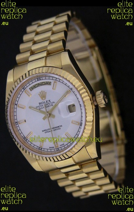 Rolex Day Date Just swiss Replica Yellow Gold Watch 