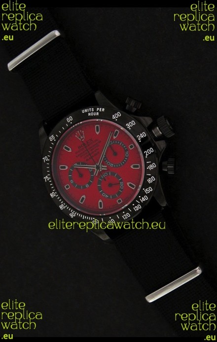 Rolex Daytona Oyster Perpetual Swiss Replica PVD Watch in Red Dial