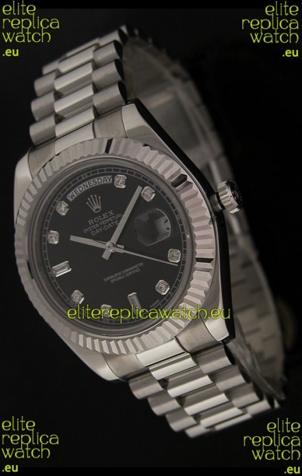 Rolex Oyster Perpetual Day Date Japanese Replica Watch in Black Dial