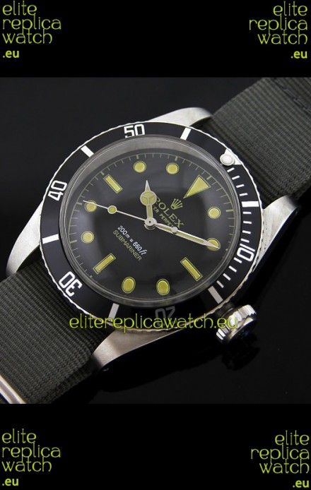 Rolex Submariner Swiss Replica Watch in Domed Crystal Nylon Strap