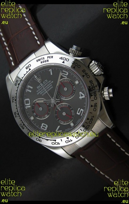 Rolex Daytona Cosmograph Swiss Replica Stainless Steel Watch in Grey Dial