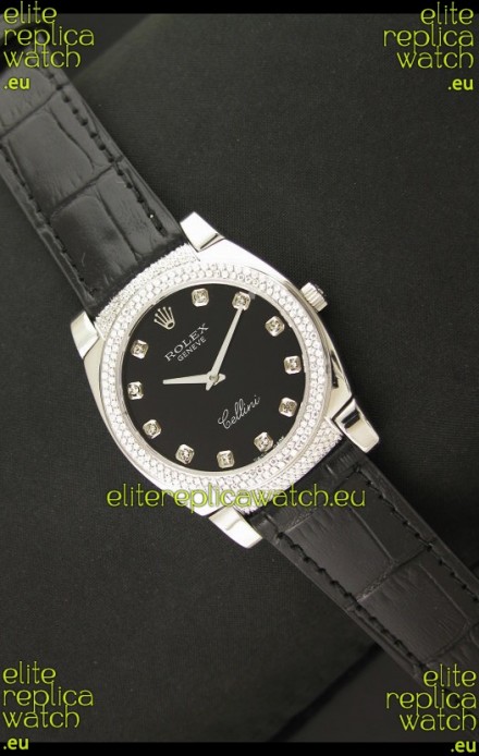 Rolex Cellini Japanese Replica Watch in Diamond Hour Markers