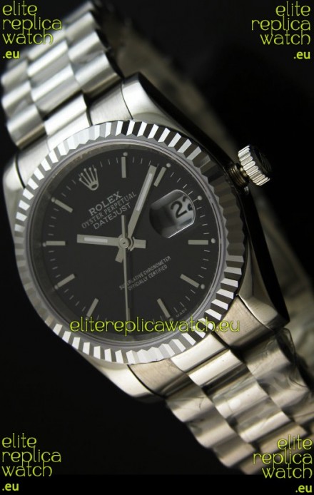 Rolex Replica Datejust Mens Japanese Watch in Black Dial - 41MM